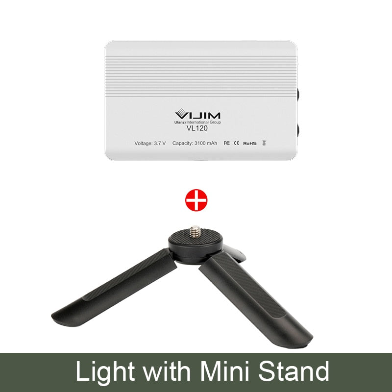 VIJIM VL120 LED Video Camera Light 3200k-6500K 3100mAh Dimmable Studio Lamp Vlog Fill Light W RGB Color Filter Softbox Diffuser