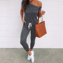 2022 Summer Off Shoulder Jumpsuit Women Overalls Elegant Romper Women Long Black Jumpsuit Female Romper Overalls For Women