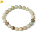 CSJA, pulseras de hilo de piedras naturales de 8mm, pulsera elástica curativa con cuentas redondas de un solo Color para mujer, joyería Simple de moda G432