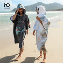 Nu-Juni Wickeltuch Strandtuch Mikrofaser Wickelrobe Umhang Herren Damen Bademantel Kapuzen Surf Poncho Handtuch Badeanzug Beachwear