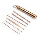 Brainbow 6 teile/satz Ohrenschmalz Picker Edelstahl Ohrstöpsel Wachsentferner Kürette Ohrstöpsel Reiniger Ohrlöffel Pflege Ohrreinigungswerkzeuge