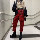 Rockmore Harajuku Ribbon Cargo Pants Damen Jogger Winter Sweatpants Hose Schwarz Loose Wide Leg Sweat Pants Femme