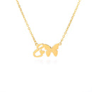 Collar con inicial de mariposa para mujer, cadena de oro de acero inoxidable, collar con letra AZ, colgante, bisutería para mujer, regalo de joyería Bohemia 2020