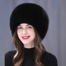 Winter Real Fox Fur Hats For Women Winter Stylish Russian Thick Warm Beanie woman Hat Natural Fluffy Fur Caps With Tail