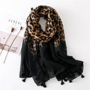 Luxusmarke Damen Leopardenmuster Baumwollschal Schals für den Winter Foulard Femme lange weiche warme Wickel Cachecol