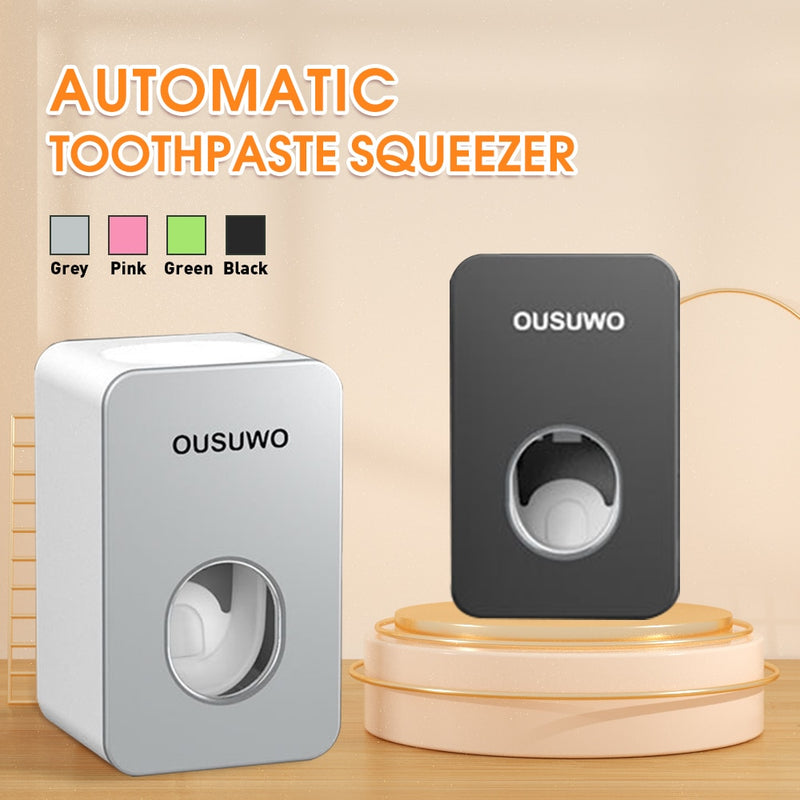 Automatic Toothpaste Dispenser Dust-proof Toothbrush Holder Wall Mount Stand Bathroom Accessories Set  Squeezer