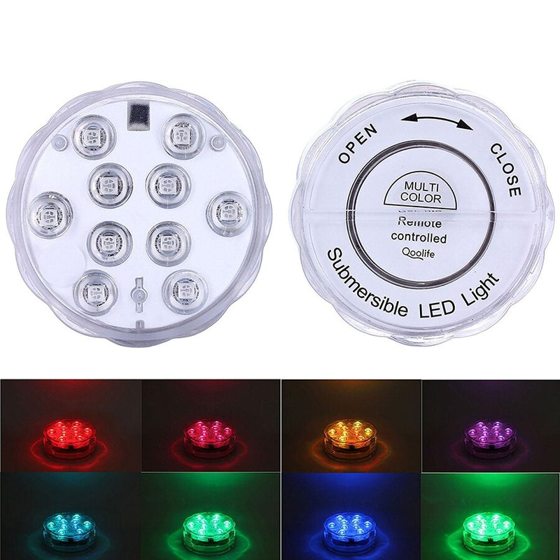 16 Colors Underwater LED Light Remote Control Submersible Lamp IP68 Waterproof Outdoor Garden Swimming Pool Bathroom Decoration