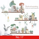 24 estilos Serie de plantas Pegatinas de pared para sala de estar Dormitorio Hojas verdes Calcomanías de pared extraíbles Vinilo DIY Murales ecológicos