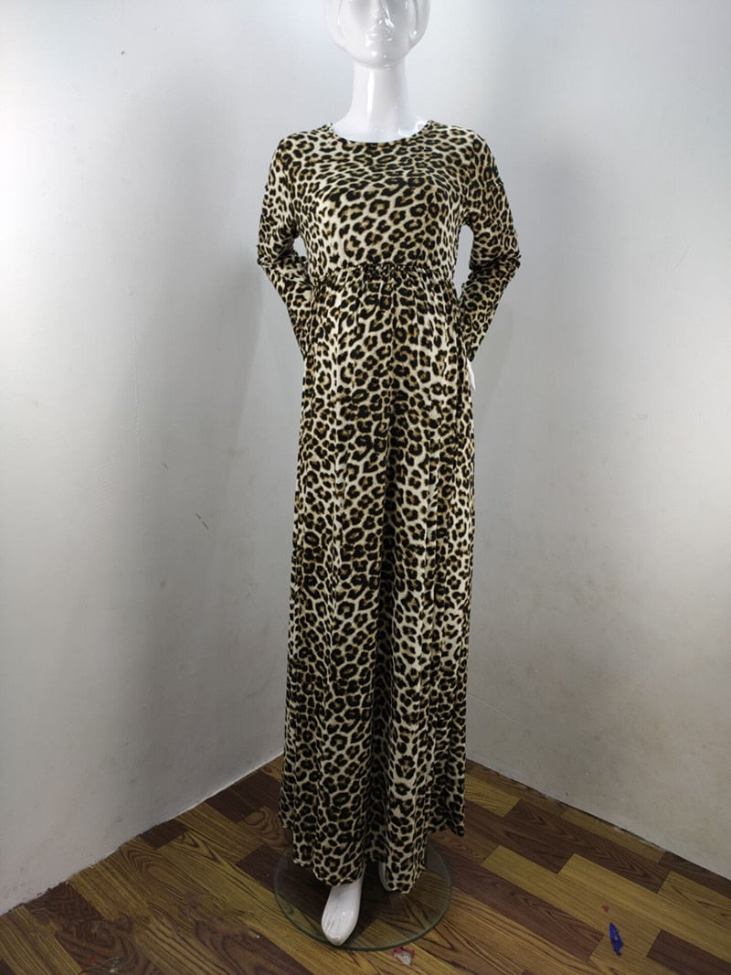 Fashion Maternity Dresses Photography Props Leopard Pregnancy Dress Long Sleeve Maternity Clothes For Pregnant Women Photo Shoot