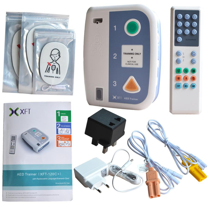 XFT-120C+ Dispositivo de primeros auxilios AED Trainer Desfibrilador externo automático Entrenamiento de RCP de emergencia Enseñanza Varios idiomas Elija