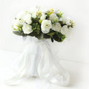 Meldel New Purple White Wedding Bouquet Handmade Artificial Flower Rose Buque Casamento Brautstrauß für Hochzeitsdekorationen