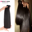 Mechones de cabello liso de hueso con cierre Cabello humano virgen Tejido de cabello brasileño de doble estiramiento 3/4 Paquetes de cabello humano con cierre