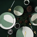 Umweltfreundliches Bambusfaser-Geschirr-Set, leichte Bambusteller, Geschirr, Teller, Schüssel, Tassen-Set für Party, Camping, Muttertag