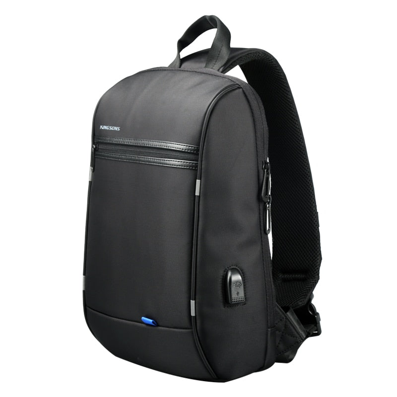 Kingsons, mochila impermeable mejorada para ordenador portátil de un solo hombro para hombres, uso diario para adolescentes, portátil, viajes, negocios