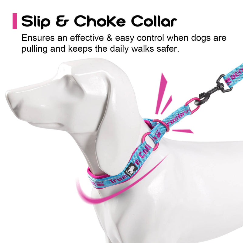 Truelove Soft Slip Dog Collar reflectante ajustable P Chain Training Choke Collars Dog Training para perros pequeños, medianos y grandes