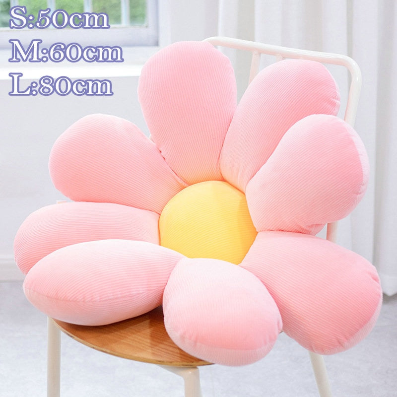 Washable Daisy Flower Cushion Soft Stuffed Car Pillow Peach Blossom Chair Cushion Girly Room Sofa Decor Gift For Girl Birthday