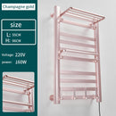 Badezimmer Elektrischer Badetuchwärmer Heizung Handtuchregal Rack Haushalt 55 ℃ Thermostatischer Handtuchtrockner Stanzfreie Heizschiene Schwarz
