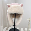 K79 Damen Hut Winter HaTt Uschanka Hut für Frauen verdicken kalte Mütze warme Mütze Windschutzmütze warme Mütze Pilotenmütze mit Ohrenklappen