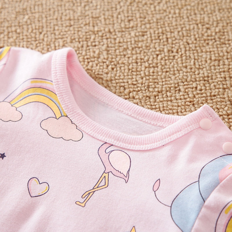 ABEBE Elephant Print Baby Boy Rompers Cute Baby Girl Jumpsuit For Kids Children Overalls Ramper Newborn Baby Boy Summer Clothes