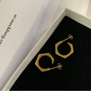 Titanium Geo Earrings Women 361L Stainless Steel Jewelry Punk Party Gown Brincos T Show Runway Rare Korean Japan Style INS