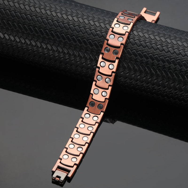Magnetic Therapy Bracelet Health Energy Pure Copper Therapy Bangle for Arthritis Energy Stones Luxury Men Bracelet Metal Jewelry