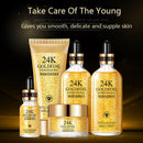 24K Gold Skin Care Set 5 PCS mit Box Face Toner Essence Cream Nicotinamid Anti-Aging Serum Facial Cleanser Kit für Damen M