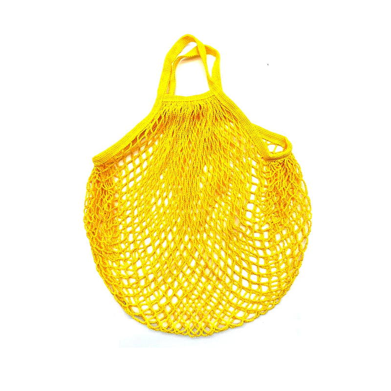 Bolsas de comestibles reutilizables portátiles para frutas y verduras, bolsa organizadora de cuerdas de malla de algodón, bolso de mano con asa corta, bolsas de compras de red