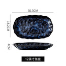 Platos y cuencos De cerámica para cena, platos azules, vajilla creativa japonesa Retro con horno cambiado, juego De vajilla, Platos De Cena