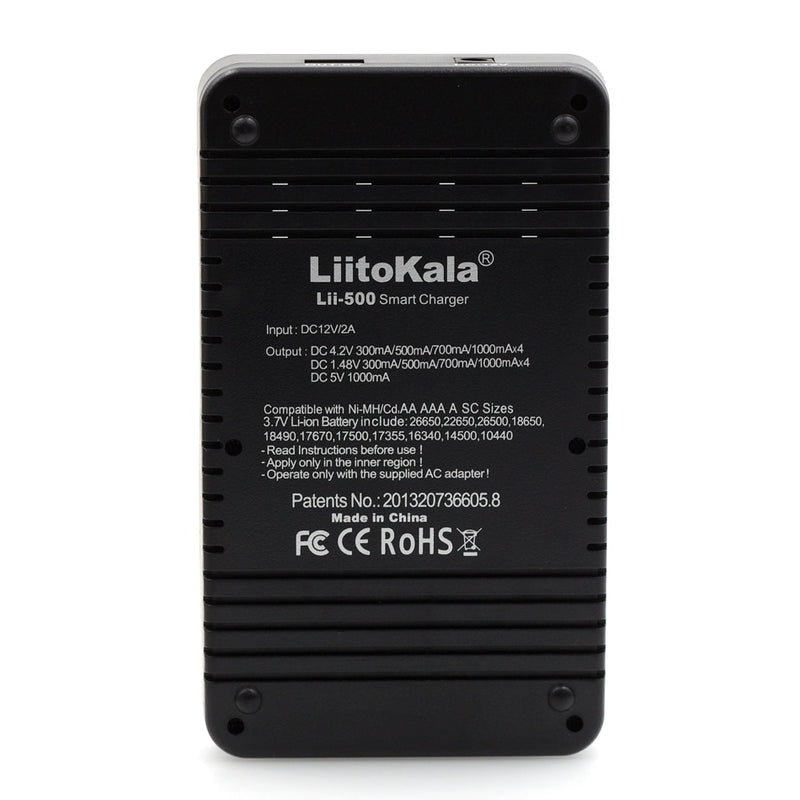 Liitokala Lii-500 LCD Battery Charger, Charging 18650 3.7V 18350 18500 16340 25500 10440 14500 26650 1.2V AA AAA NiMH Battery