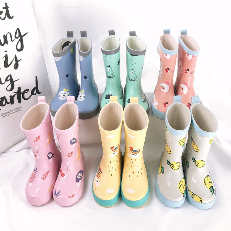 Regenschuhe Kinder Mädchen Niedlichen Cartoon gedruckt Kinder Gummistiefel Kalosze Dla Dzieci Wasserdichte Baby Wasserschuhe