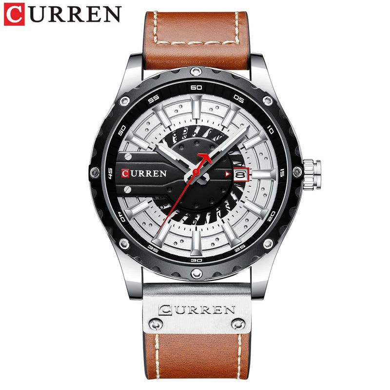 CURREN Uhren Top-Marke Mode Leder Armbanduhr Casual Quarz Herrenuhr New Chic Leuchtzeiger Uhr