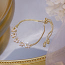 Luxury Super Shine AAA Zircon Flower Bracelet for Women Cute Romantic 14K Real Gold CZ Lady Bresselet Daily String Pulseras