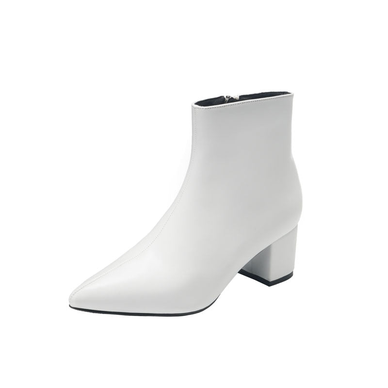 Women&#39;s Shoes Spring and Autumn Women&#39;s Shoes 2019 New Summer Martin&#39;s Shoes Thick Heel High heel White Boots.