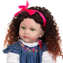 Neues Design Dichte Locken als Prinzessin Reborn Babypuppen Lebensechte 60 CM Kleinkind Bebe Puppen Spielzeug Kinder Cosplay Playmate Geburtstagsgeschenk
