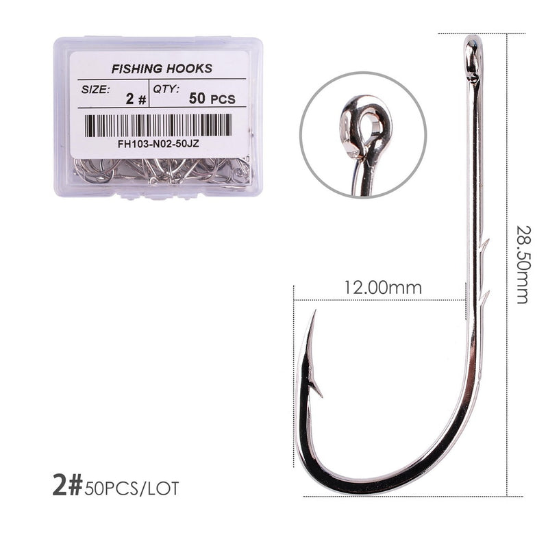 50pcs/ Box Long Shank Fishing Hook 1#-10# Fish Hooks High Carbon Steel Sharp Barbed Offset Narrow Bait Hook Fishhook