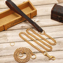 18 Karat vergoldetes Hundehalsband Edelstahl Choke Hundekette für Deutschen Schäferhund Metallleine Haustierzubehör für große Hunde 10A