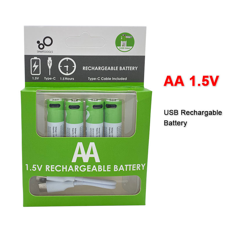 Neue Original AA 1,5 V 2600 mWh USB wiederaufladbare Li-Ion-Batterie für Fernbedienung Maus kleiner Lüfter Elektrische Spielzeugbatterie + Kabel