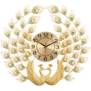 Double Peacock Wanduhr, modernes Design, Heimdekoration, Kunst, Wanduhr, Wohnzimmer, Schlafzimmer, geräuschlose Uhr, Wanduhr aus Metall, Digitaluhren