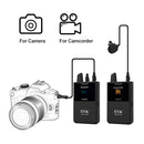 EYK EW-C102 Kamera-Ansteckmikrofon UHF Wireless Lavalier-Mikrofon mit Audio-Monitor-Funktion für Telefone DSLR DV-Camcorder Webcast