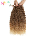 MAGIC Deep Curly Synthetic Hair Weave Deep Wave Hair Bundles 28 "30" 32 "Zoll Ombre Color Two Tone Curly Hair Extension 120g