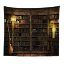 Magischer Retro-Bücherregal-Wandteppich, Wandbehang, Tagesdecke, Tagesdecke, Heimdekoration