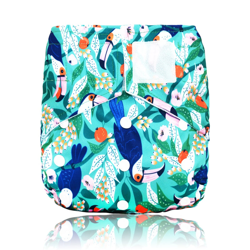 Miababy Hook&amp;Loop OS Taschen-Stoffwindel, mit einer Tasche, wasserdicht und atmungsaktiv, für 3-15 kg Babys