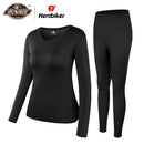Herobiker Damen Fleece gefütterte Thermo-Unterwäsche Set Winter Elastisch Motorrad Skifahren Warme lange Unterhosen Shirts &amp; Tops Unteranzug
