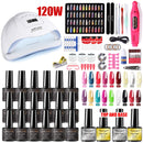 Nagelset mit Nagellampe, Nageltrockner, Nagelbohrmaschine, Maniküre-Set, Poly-Nagelgele, Nagelgel-Nagellack-Set, Soak-Off-Nagelkunst-Sets