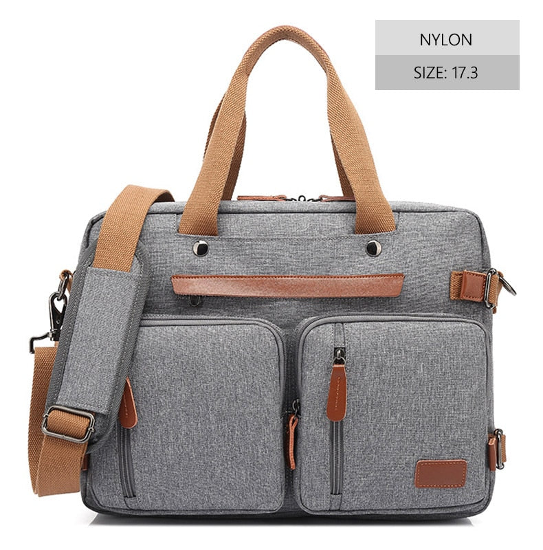 Men Canvas Work Bag Briefcase Travel Messenger Shoulder Bag Multifunction Tote Handbag Big Casual Business Laptop Pocket XA284ZC