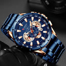 Curren Herrenuhr Top Luxusmarke Großes Zifferblatt Blau Quarz Herrenuhren Chronograph Sport Armbanduhr Mann Edelstahl Datum Uhr