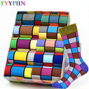 Heißer Verkauf Männer Socken 2020 Neue Bunte Geschenke für Männer Baumwolle Herren Socken Geometrische Gitter Klassische Glückliche Business Casual Socken Männer