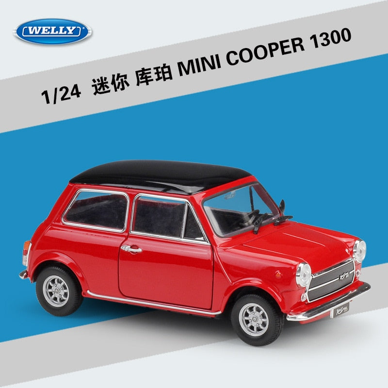 welly 1:24  Mini Cooper 1300 car alloy car model simulation car decoration collection gift toy Die casting model boy