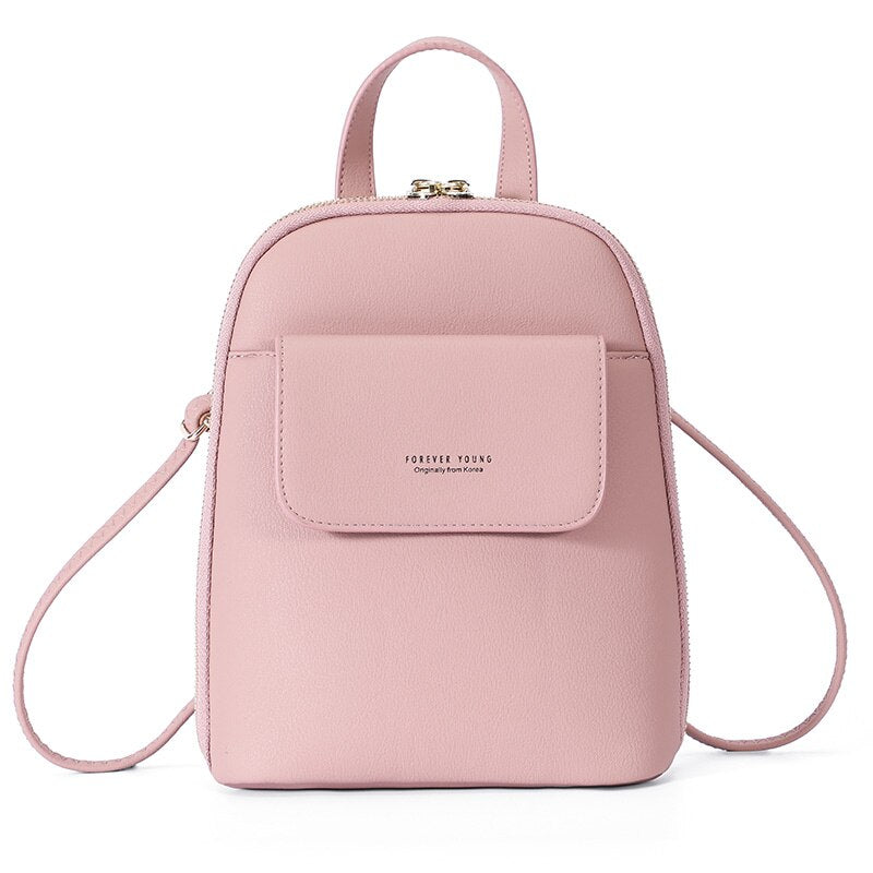 Mochila Forever Young para mujer, Mochila pequeña de moda para mujer, bolso de cuero suave para mujer, Mini Mochila, monedero de alta calidad