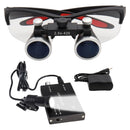 Dentallupen Dentallupe Dentallabor Medizinische Lupen Vergrößerung Fernglas 2,5/3,5x420 Scheinwerfer Scheinwerfer 5W Set Metallbox